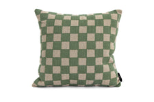 Chindi check cushion in basil