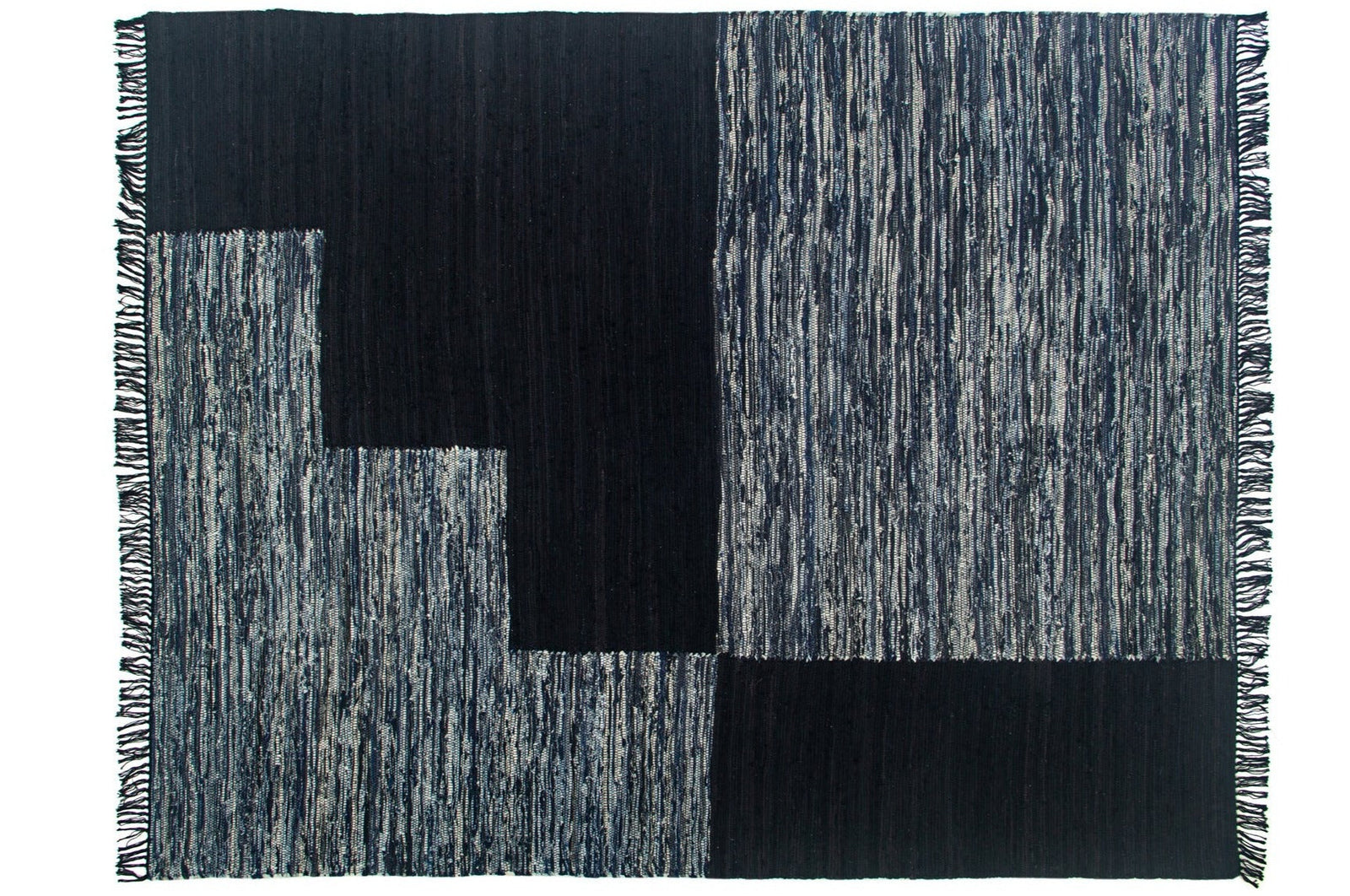 Machine Washable Rug of Recycled Denim, Navy Blue - Bootcut - Revival™