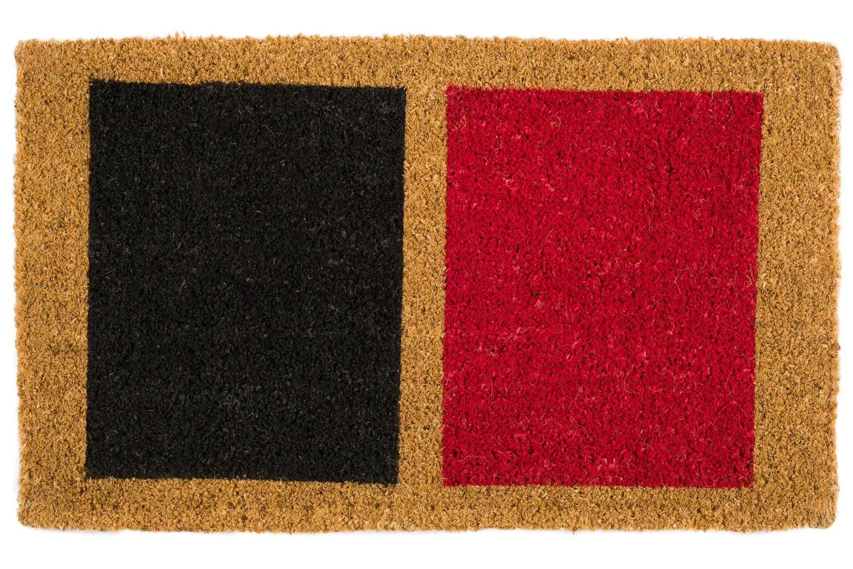 Isedore Rubber and Coir Flocked Double Doormat, Black - 30X48- Welcome Tree Black Red Barrel Studio