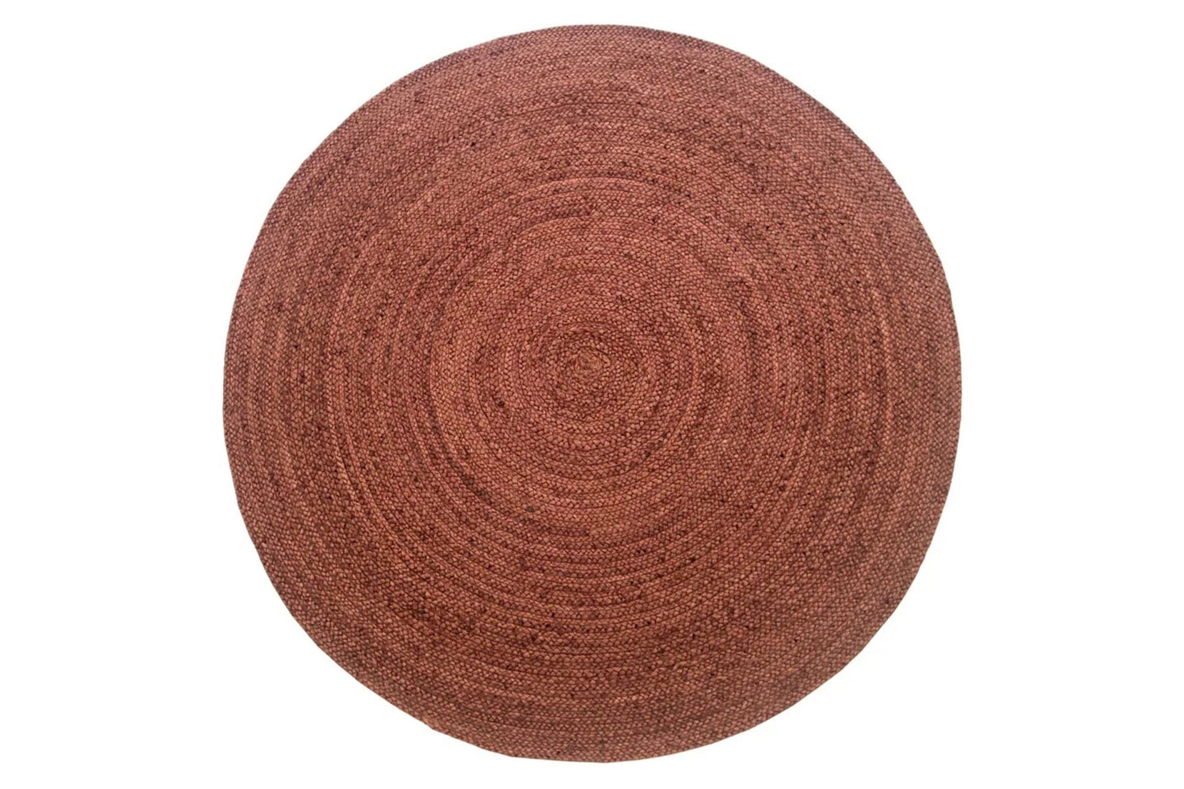 Round Jute Rug, 11 to 12 mm Thick, Red - Full Moon Rug - Berry - Revival™