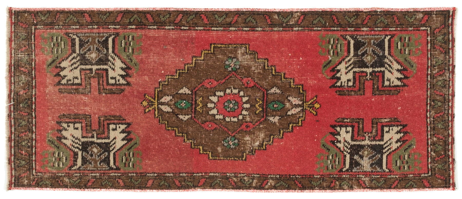 1' X 4' Vintage Turkish Runner Rug